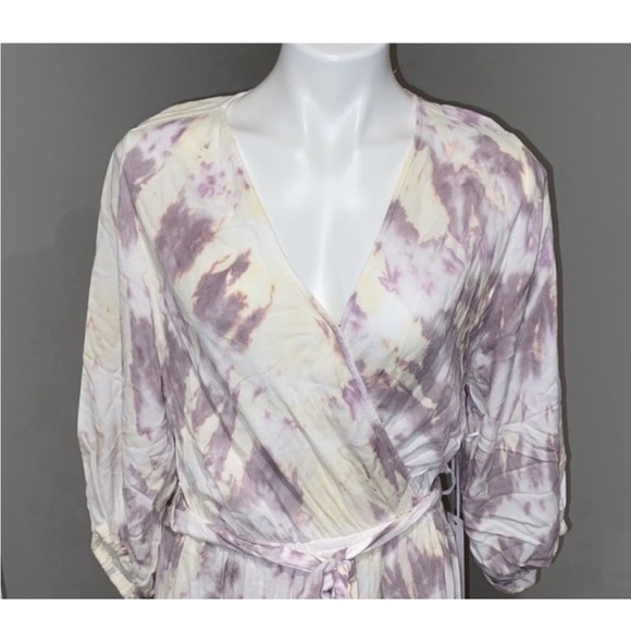 Young Fabulous & Broke Mauve Harvest Tie Dye Jillian Wrap Dress Large NEW! - Picture 5 of 5